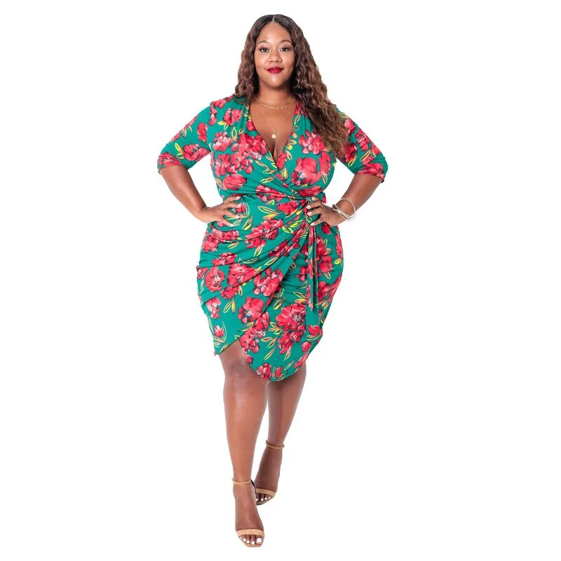 Fashion-Forward Fit Elegant Silhouette Retro Style Plus Size Women's Dress