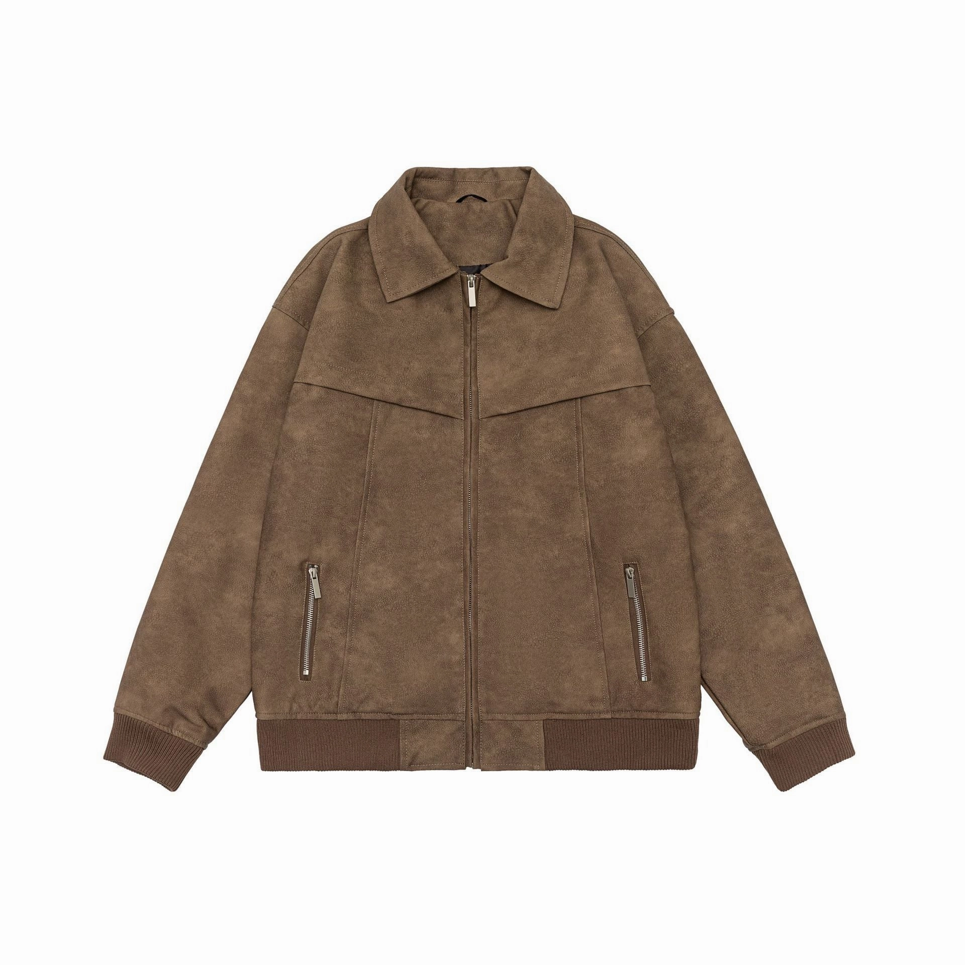 Retro Distressed Leather Coat Men And Women MachineWashFriendly