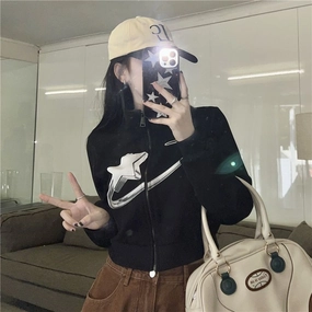 Retro Jacket Loose Design Star Sweater New Arrival Cozy Inner Layer