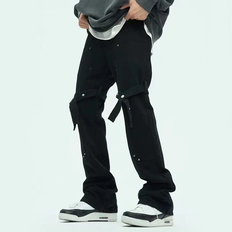 elastic waistband Anti Static Treatment Ribbon Casual Jeans Design American High Street