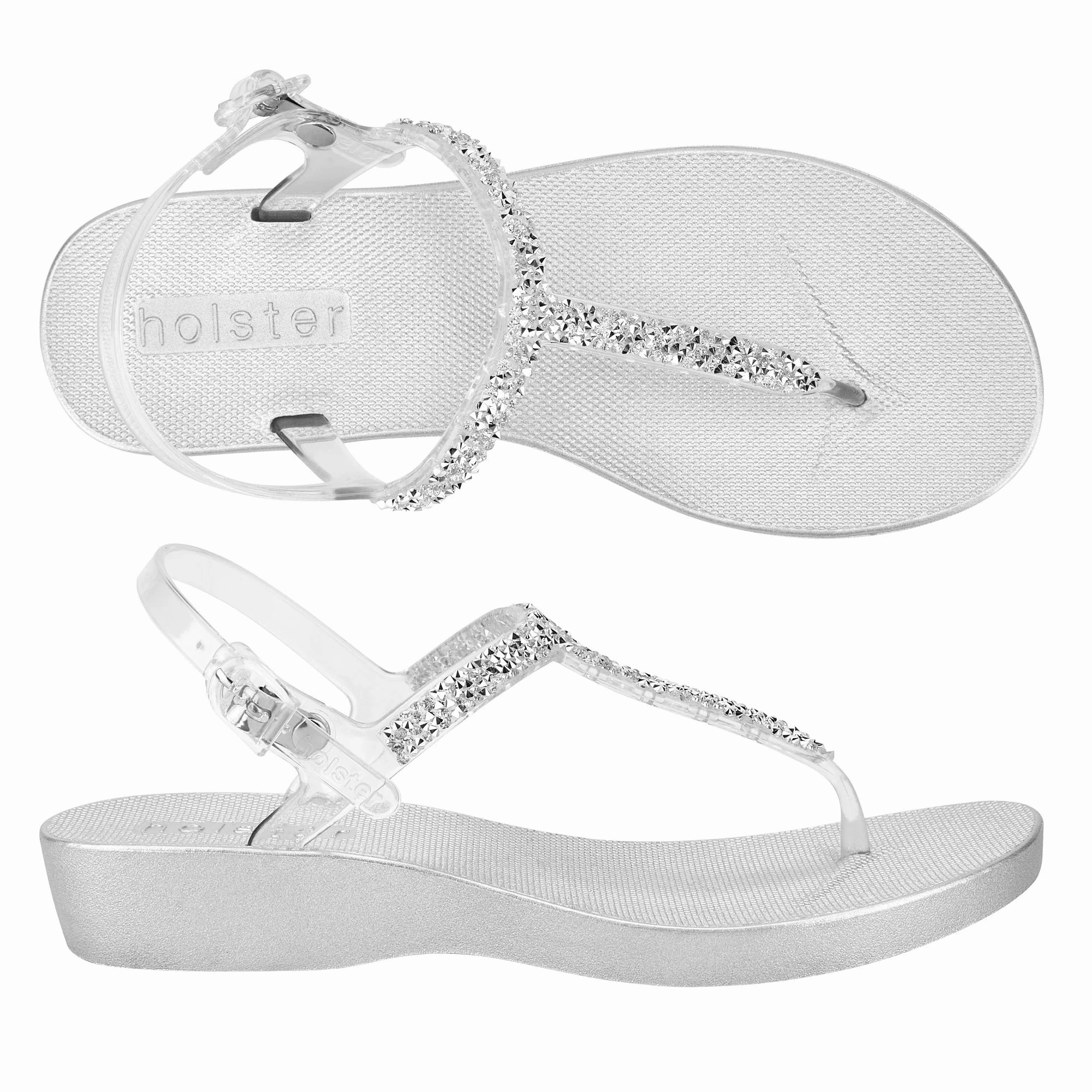 Travel Spark Wedding Pumps Riviera Wedge - Clear