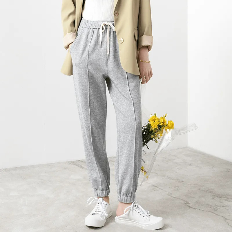 Roco Thin Grey Loose Legged Pants Women''S 2021 Summer High Street Fashion Thin New Pants Sleek Fit Stretch Material