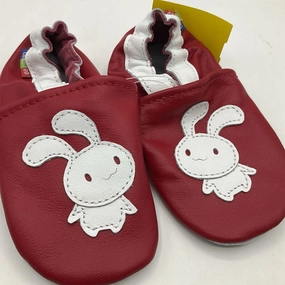 Comfy Days Modern Comfort Size 2: Red/White Bunny Slippers