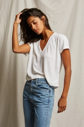 Rosie Linen V Neck Layered Look Minimalist Styling