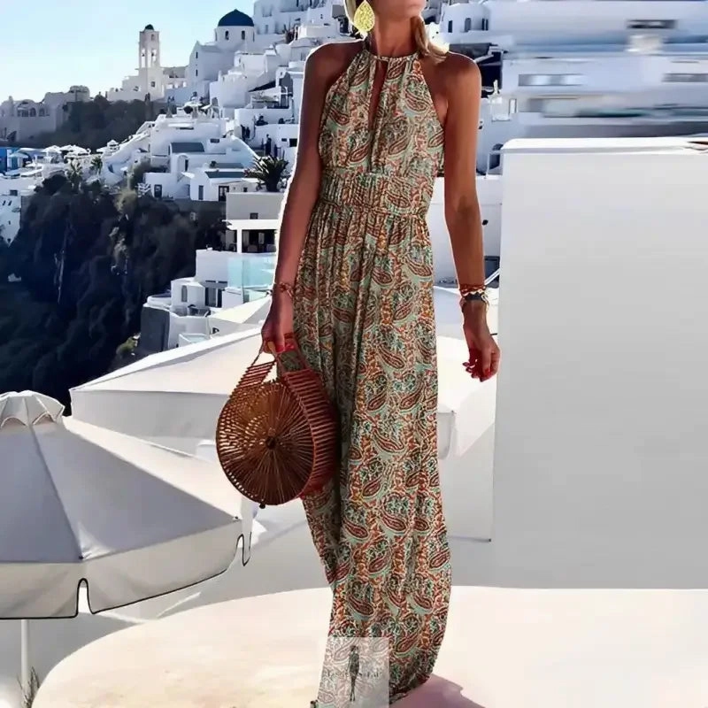 Vacation Swimwear Snag Free Fabric Technology Sleeveless Bohemian Dress