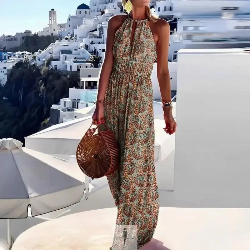 Sleeveless Bohemian Dress Non Restrictive Fit Waterproof Clothing