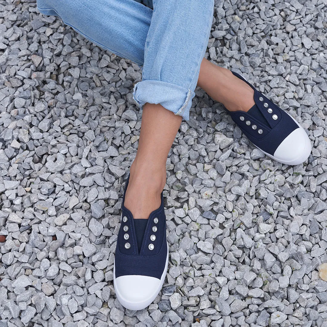 Ruby Bundle - White / Navy Slide On Harvest Glow