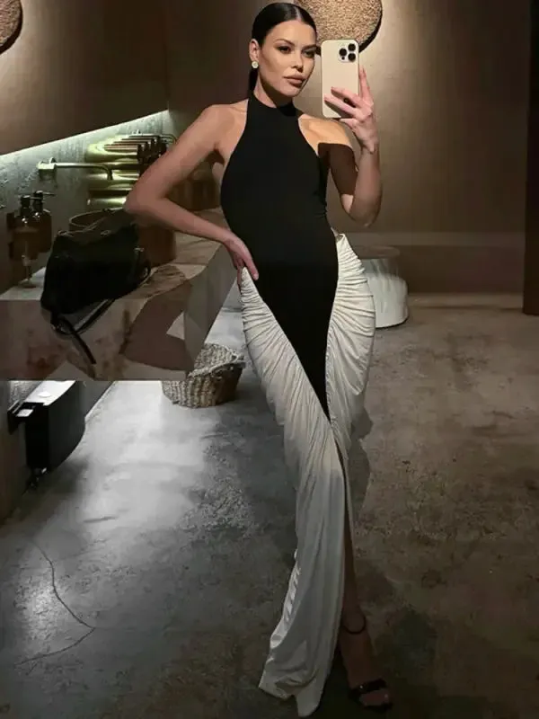 Body Free Winter Protection Ruched Bodycon Maxi Dress