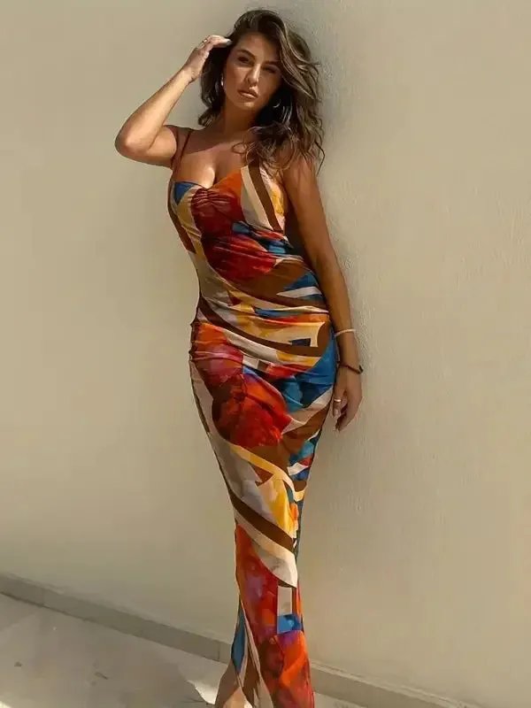 Ruched Sleeveless Maxi Dress Easy Go