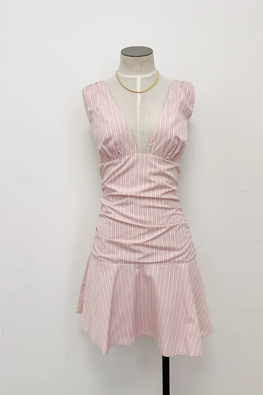 Ruched Shirting Mini Dress Travel Edge