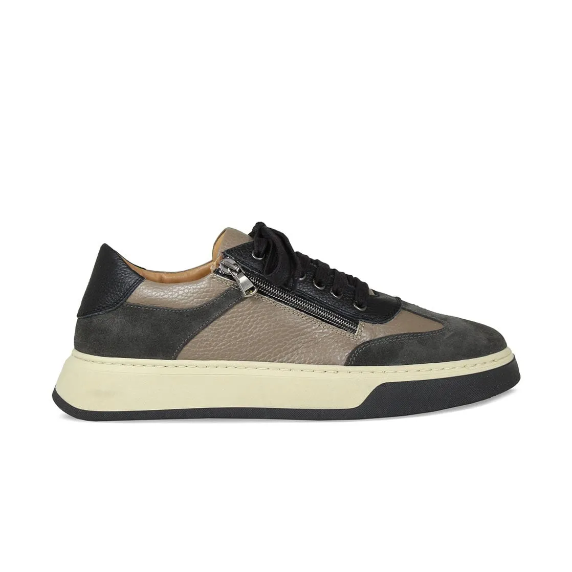 MEN'S Samson: Gray, Taupe & Black Leather Athletic Look
