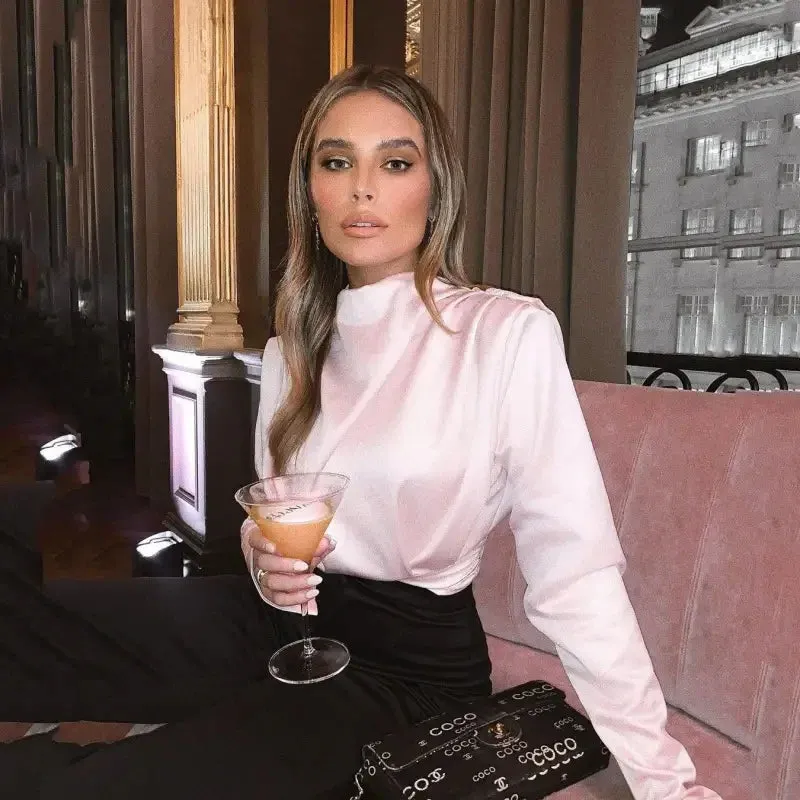 Satin Bodysuits Casual Skirt