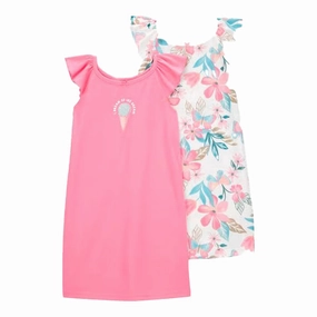 Girls' 2-Piece Ice Cream Floral Nightgowns 3S406710 Non Restrictive Collar Built In Filter Layer