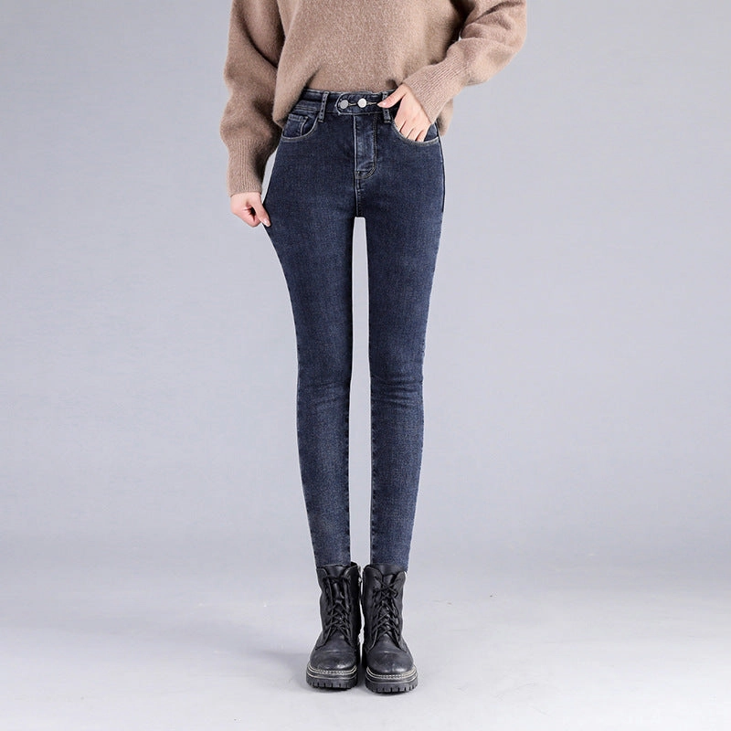 All-matching Straight Ankle-length Double Buckle Stretch Leggings Low Maintenance Fabric Easy Routine