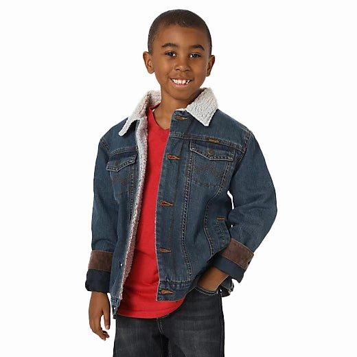 AbrasionResistantFabric QuickDry Texture Boys' Western Sherpa Lined Denim Jacket 84256RT