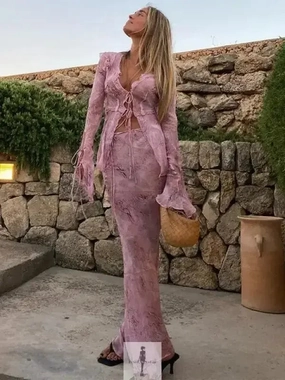 See Through Dress Sets Biodegradable Fabric