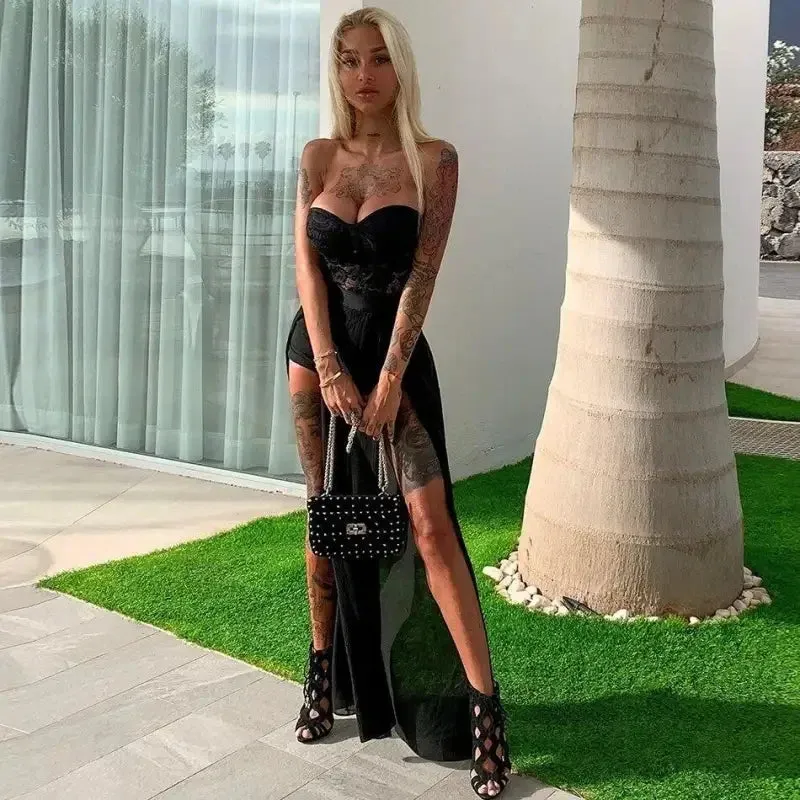 Sequin-Overall und tr?gerloses Kleiderkollektion british retro Metro Edge