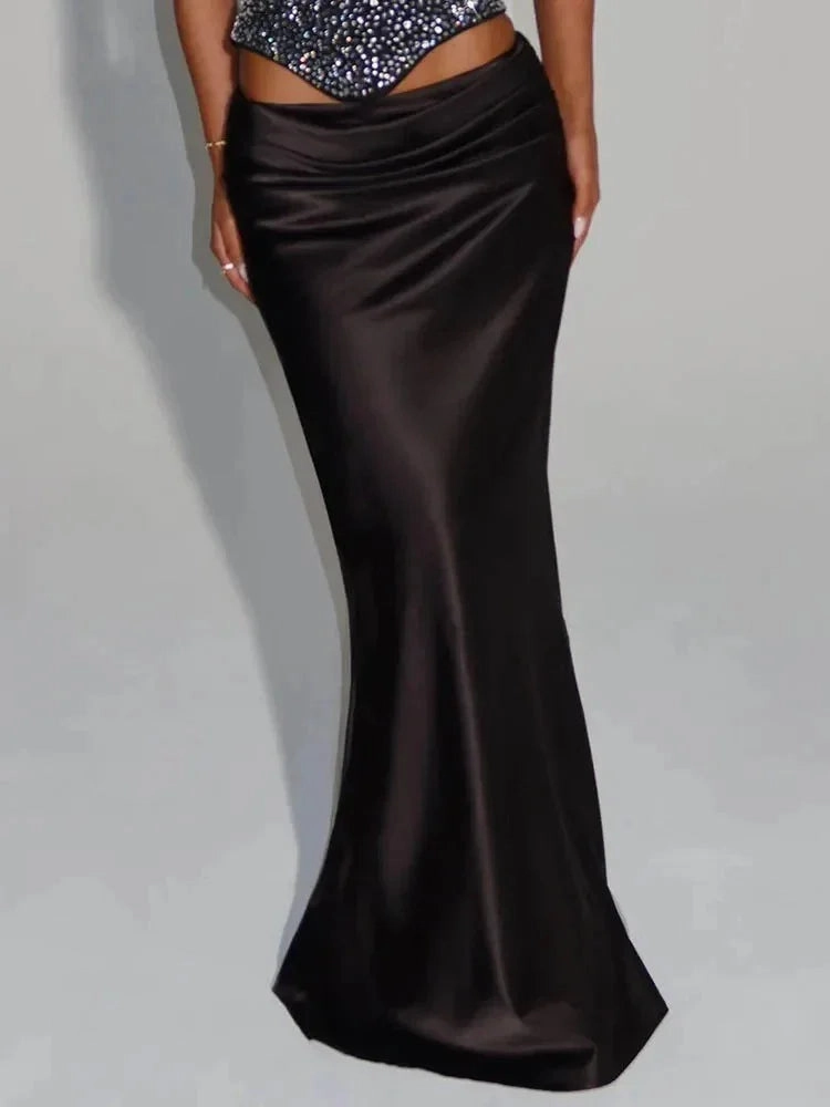 Refined Aesthetic Soft Finish Sequin Corset Top with Skirt Set