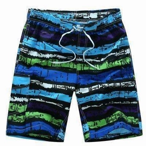 Tailor Pal Love Mens Beach Shorts Casual Striped Print Men Board Short Boardshorts Quick Dry Polyester Big Plus Size Fashion Roll Resistant Hem