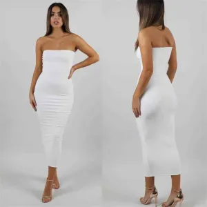 Classic Layers Exclusive-Design Sexy Strapless Long Bodycon Dress for Women