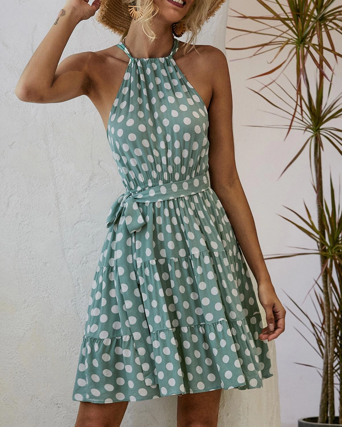 Sexy Polka Dot Print Dress Summer Bold Design