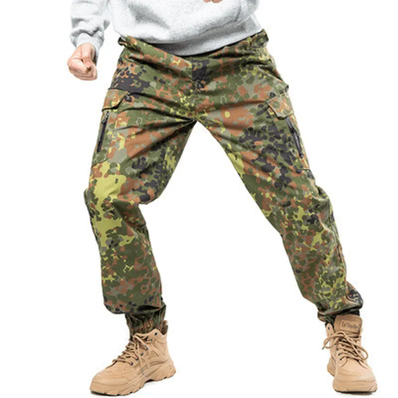 Chilly Weather Comfort Secure fit Camouflage Tactical Pants Lattice Fanshui 65 35 Plaid Tactical Pants Drawstring Feet