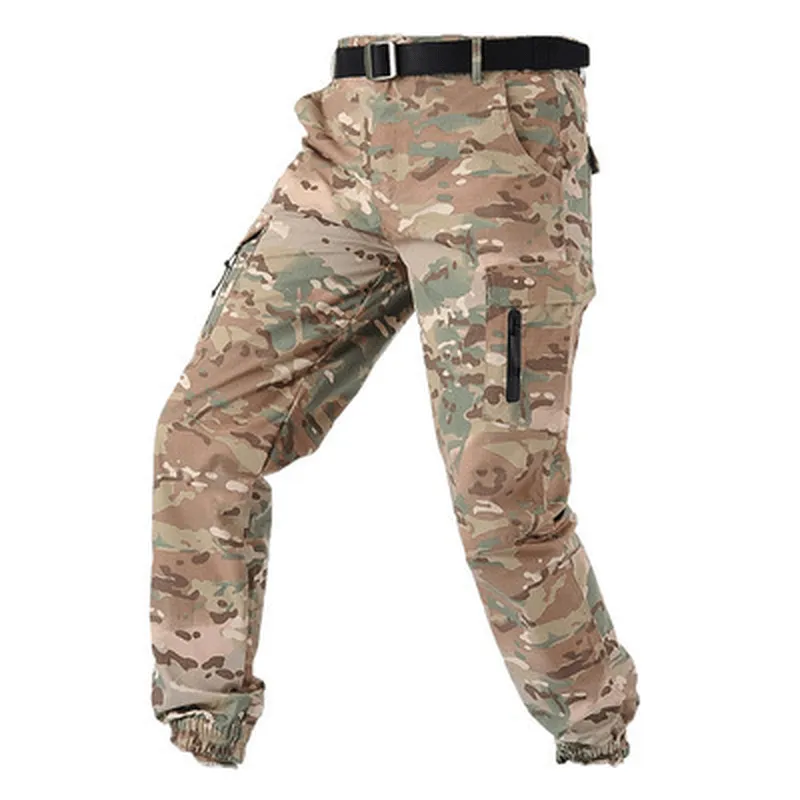 Camouflage Tactical Pants Lattice Fanshui 65 35 Plaid Tactical Pants Drawstring Feet Outdoor Essentials