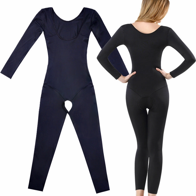 Shapewear One-Piece Bodysuit Fat Burning Abdomen Girdle Body Postpartum Hip Lifting Long Sleeve Trousers Thin Whole Body Seamless Women Cozy Fit