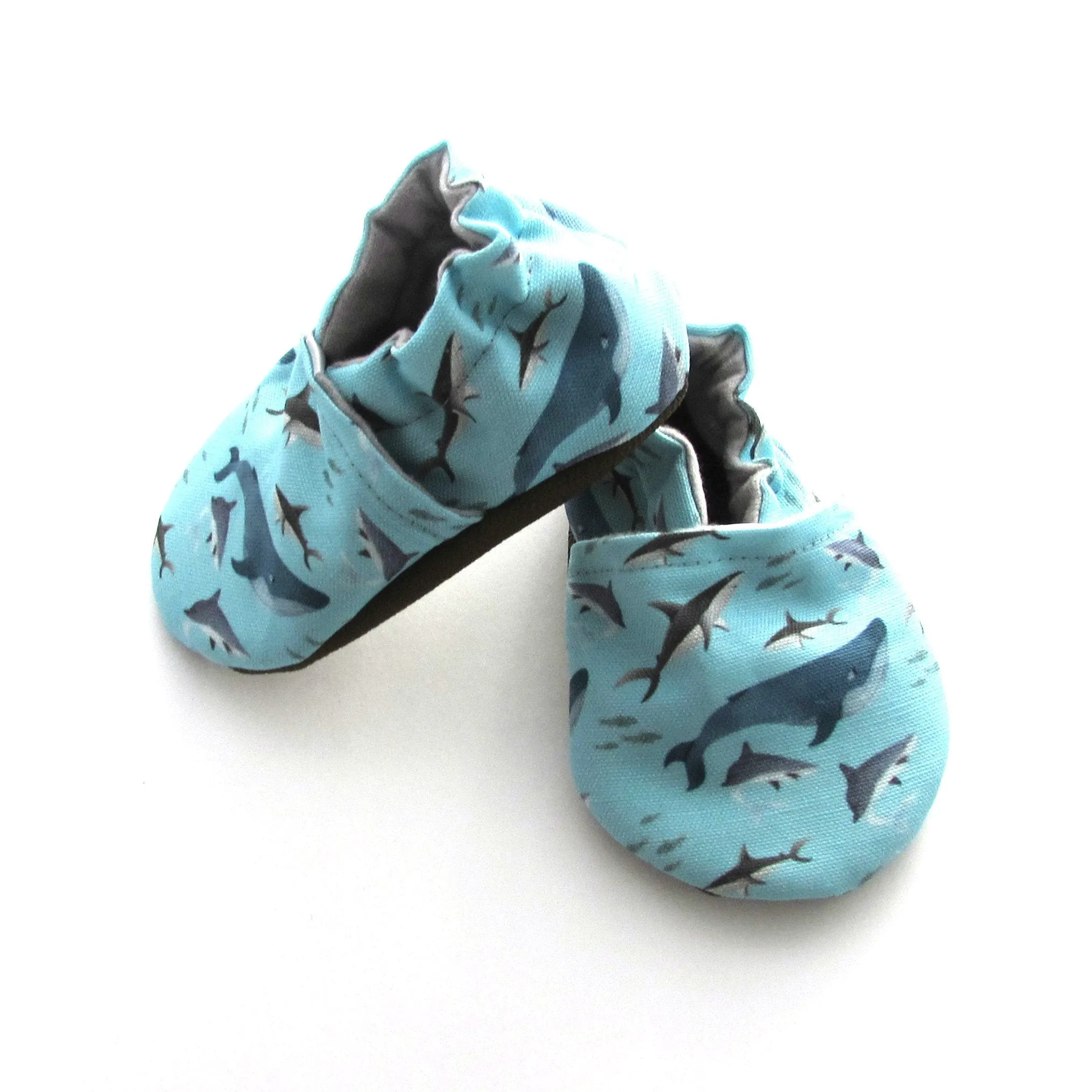 User-Friendly priceless Sharks Eco-Canvas Baby Shoes