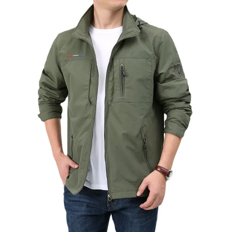 Heavy Duty Zippers Shell Jacket Men's Casual Fashion Spring And Autumn Outdoor Loose