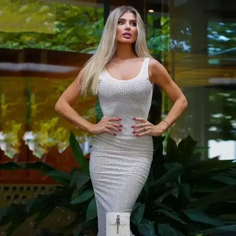 Shiny Slim Backless Long Dress PrecisionTailoring