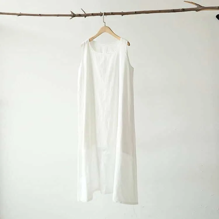 Office Layer Asymmetrical hem Linen Women's Dress in Casual Style