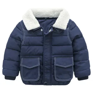 Simple Cotton Coat Baby Coat Baby Padded Coat Non Slip Collar Magnetic Closure Option