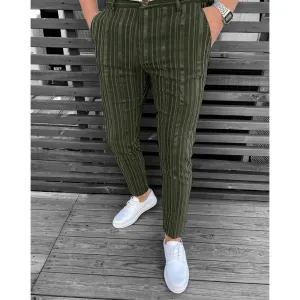 Summer New Men'S Fashion Striped Casual Pants Comfy Texture