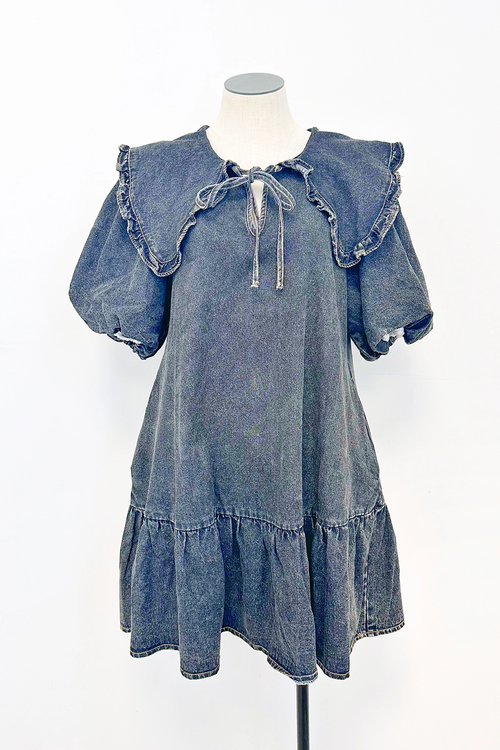 Cecilie Denim Collared Mini Dress confident look