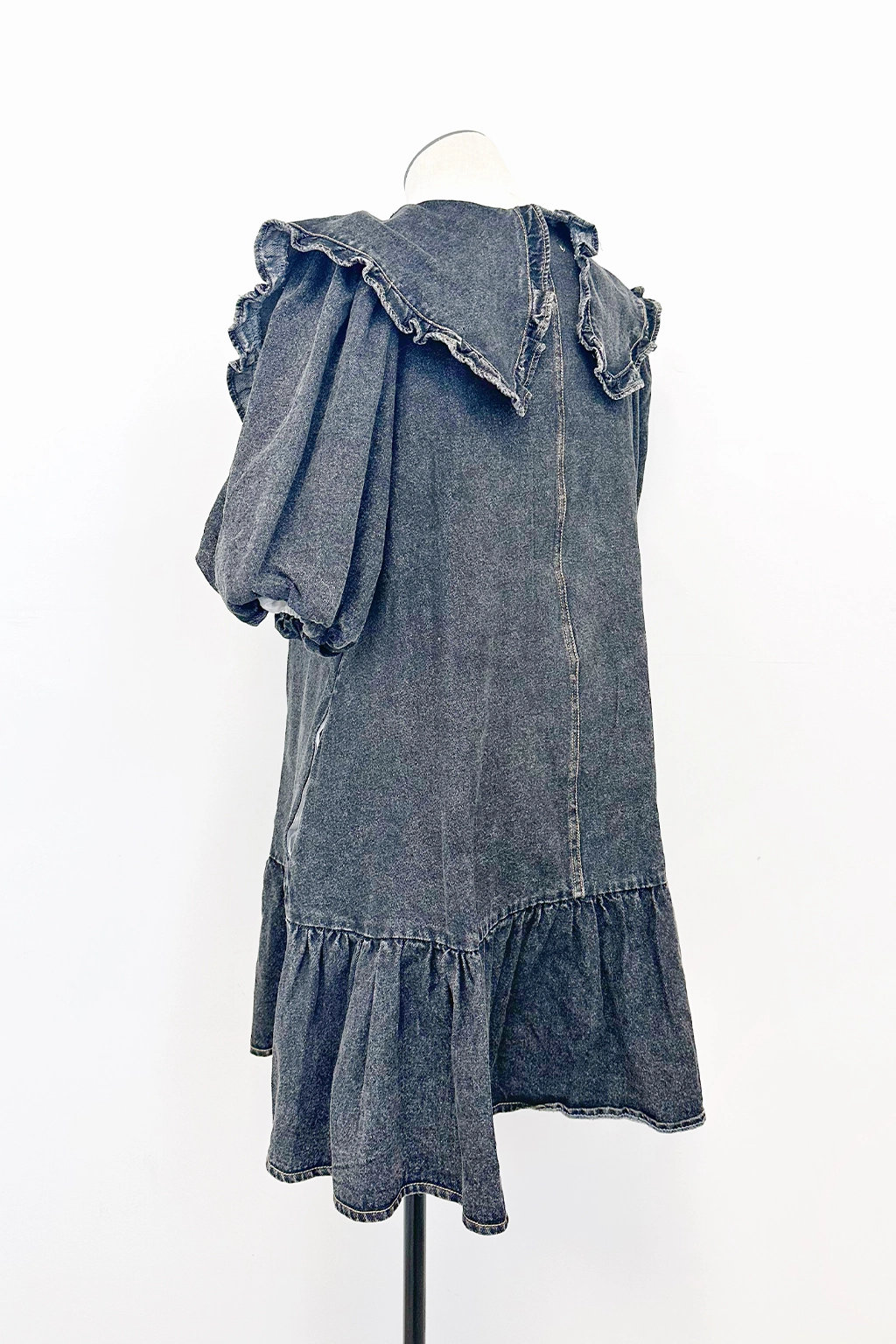 Cecilie Denim Collared Mini Dress Flexible Fabric Comfy and Relaxed