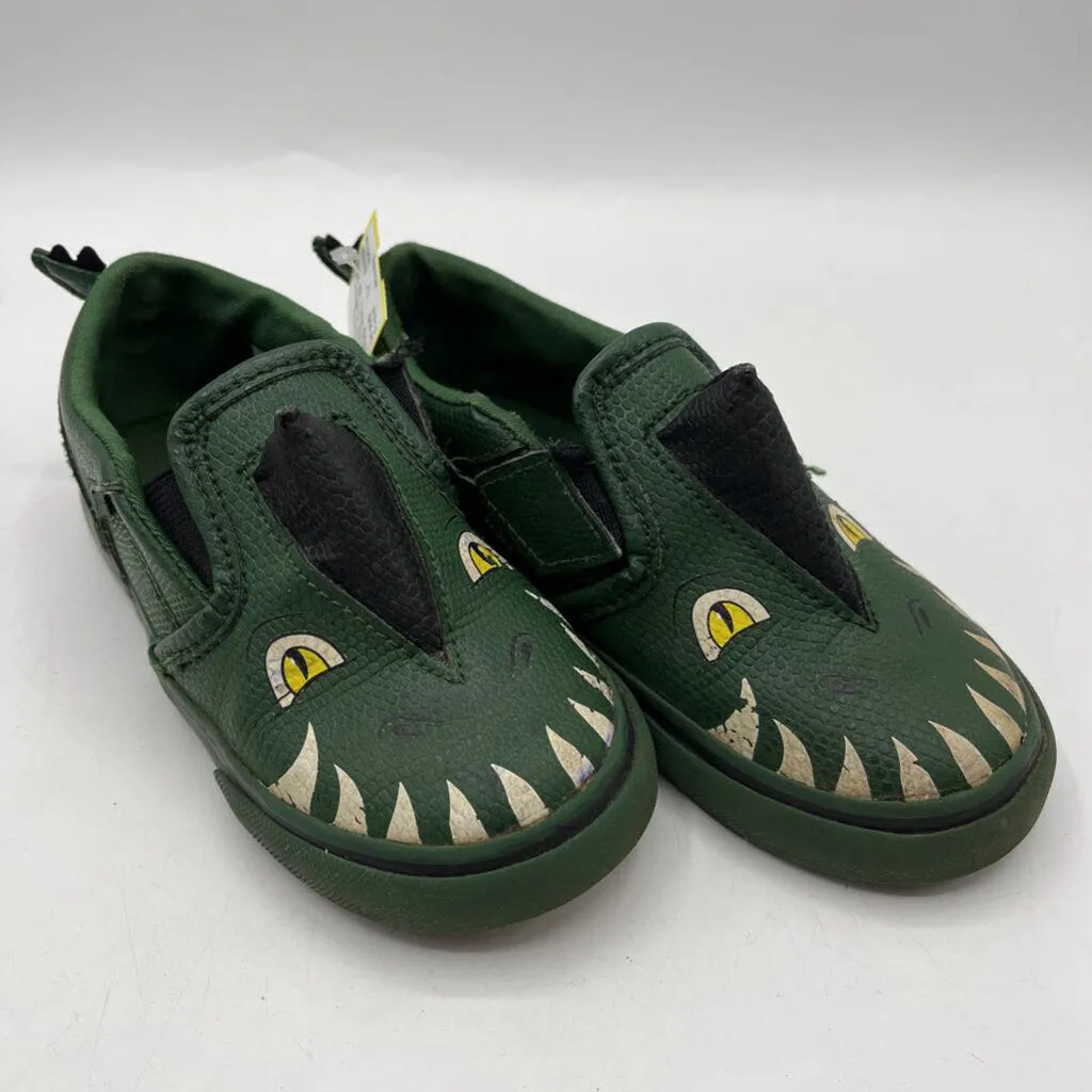 Shock Dispersing Hexagons Clean Form Size 10: Vans Green Alligator Slip On Sneakers
