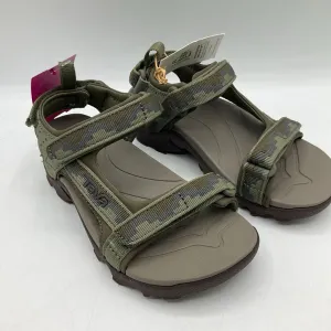 Size 12: Teva Green Camo Velcro Sandals NEW Cool Look Shock Absorbing Technology