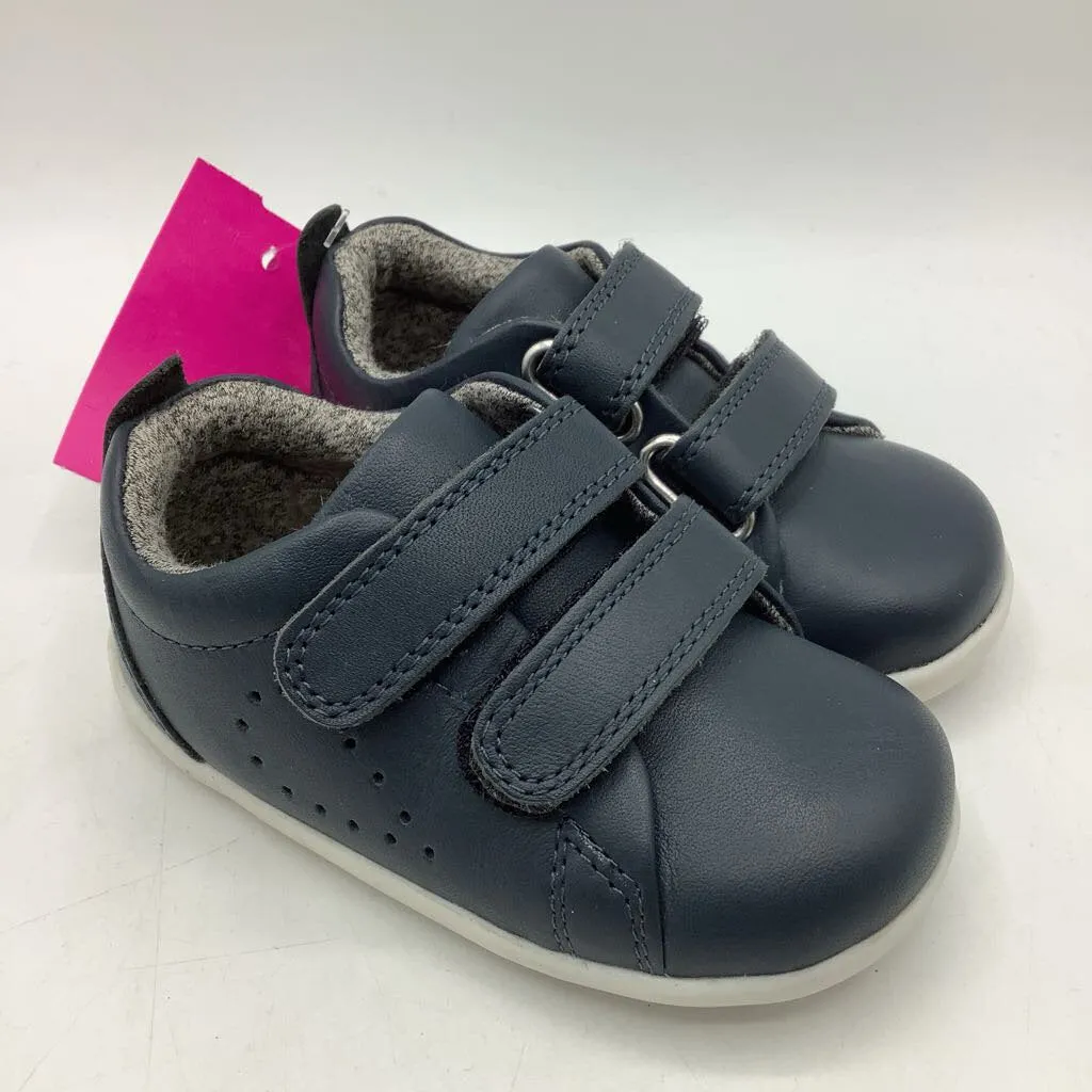 Size 2.5: Bobux Leather Navy Blue Velcro Sneakers Lightweight Fit