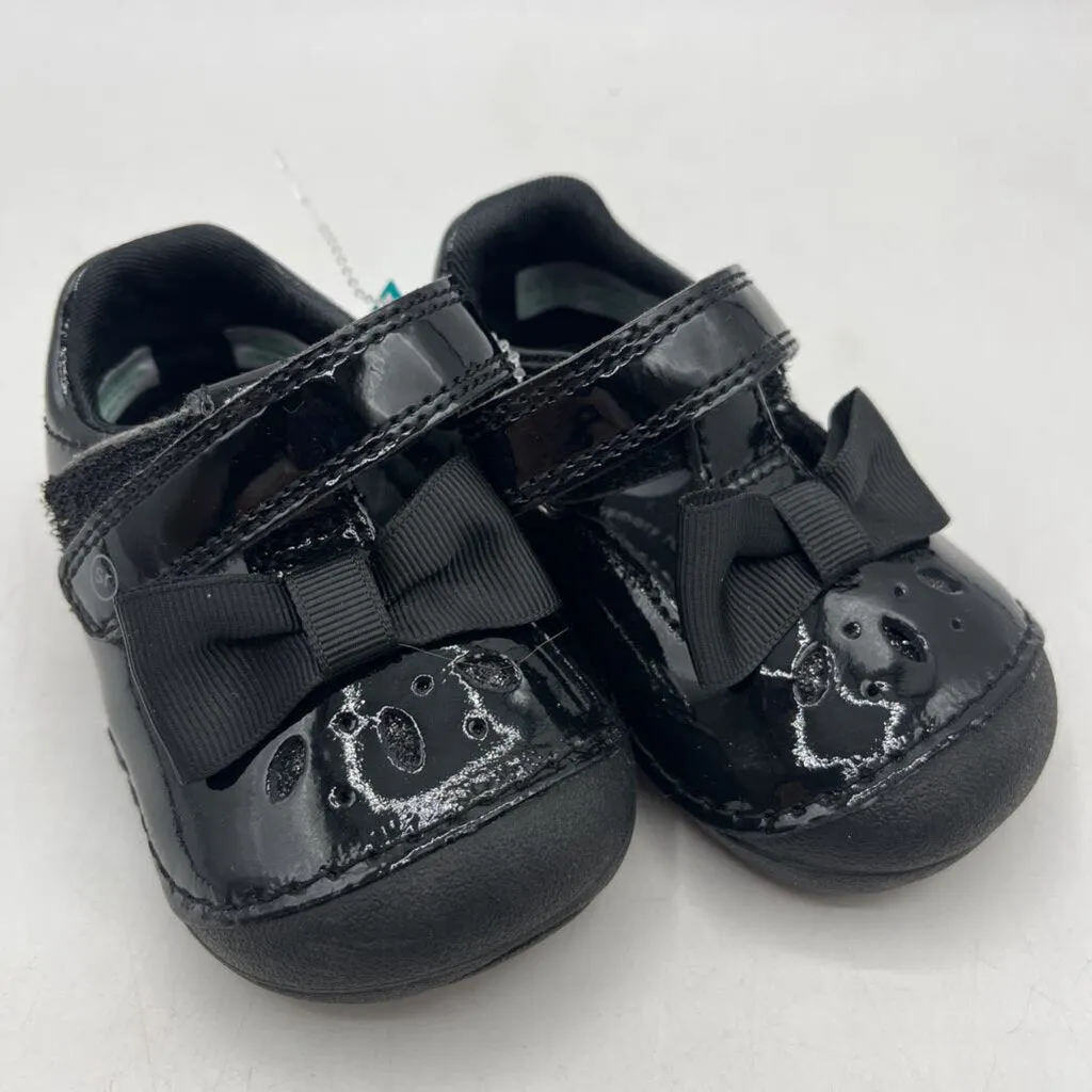 formal user Odor Control Fabric Size 3: Stride Rite Black Patent Leather Velcro Mary Janes