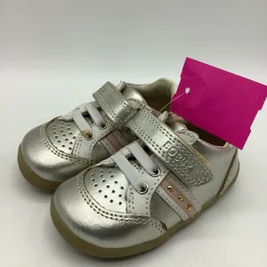 Athletic Look Work Wear Size 3.5: Bobux Leather Molten Gold/White Velcro Sneakers NEW