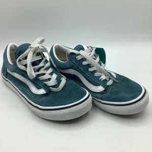 Size 3Y: Vans Teal/White Lace-Up Sneakers Textured Tread