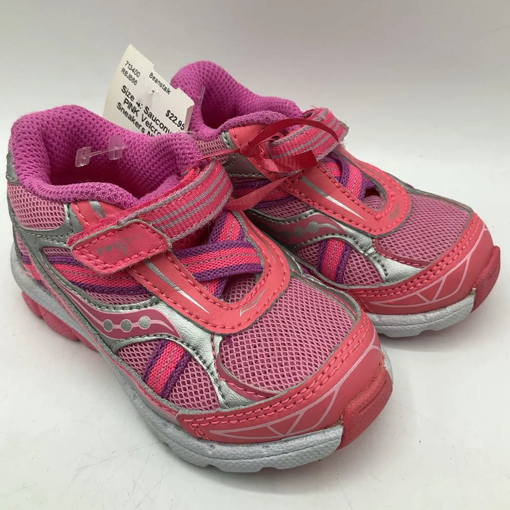 sock liner Size 4: Saucony PINK Velcro Sneakers NEW