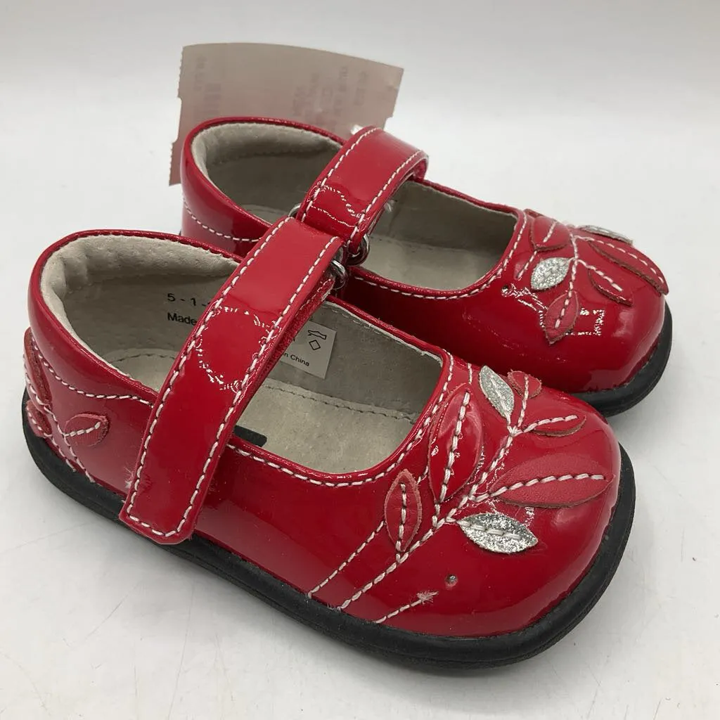 Size 4: See Kai Run Adeline, RED Patent Mary Jane Shoes NEW Noise reduction