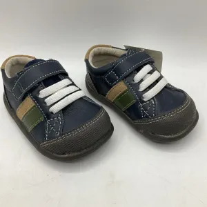 Size 4: See Kai Run Randal, BROWN/Blue/Orange Velcro Shoes NEW Casual Moves Breathable Upper Design