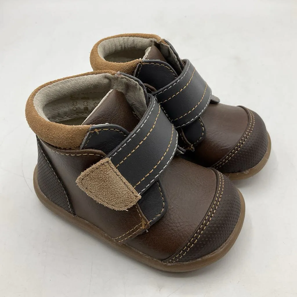 Rush Hour Size 4: See Kai Run Sawyer II/BROWN Velcro Boot Shoes NEW