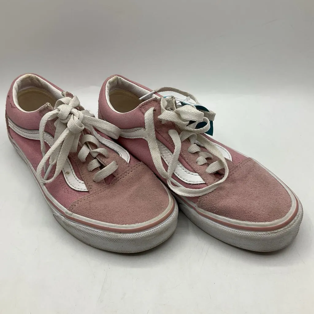 Size 4y: Vans Pink/White Lace-Up Sneakers Seismic Pads High Traction Tread