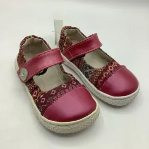 Minimal Comfort Size 5: Livie Luca Skipper Magenta Shimmer Patterned Velcro Mary Jane Shoes NEW