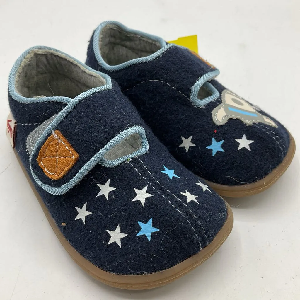 Size 5: See Kai Run Blue Rocket Ship Velcro Strap Shoes Seamless Upper Construction