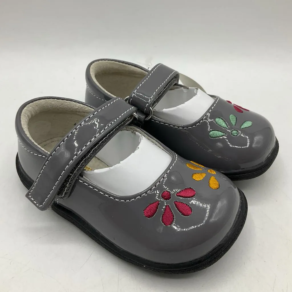 Recycled Polyester Fabric Size 5: See Kai Run Ginny, GRAY Patent Mary Jane Shoes NEW